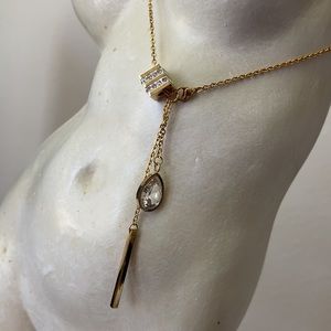 Long sterling Necklace/pendant tassel Crystal drop